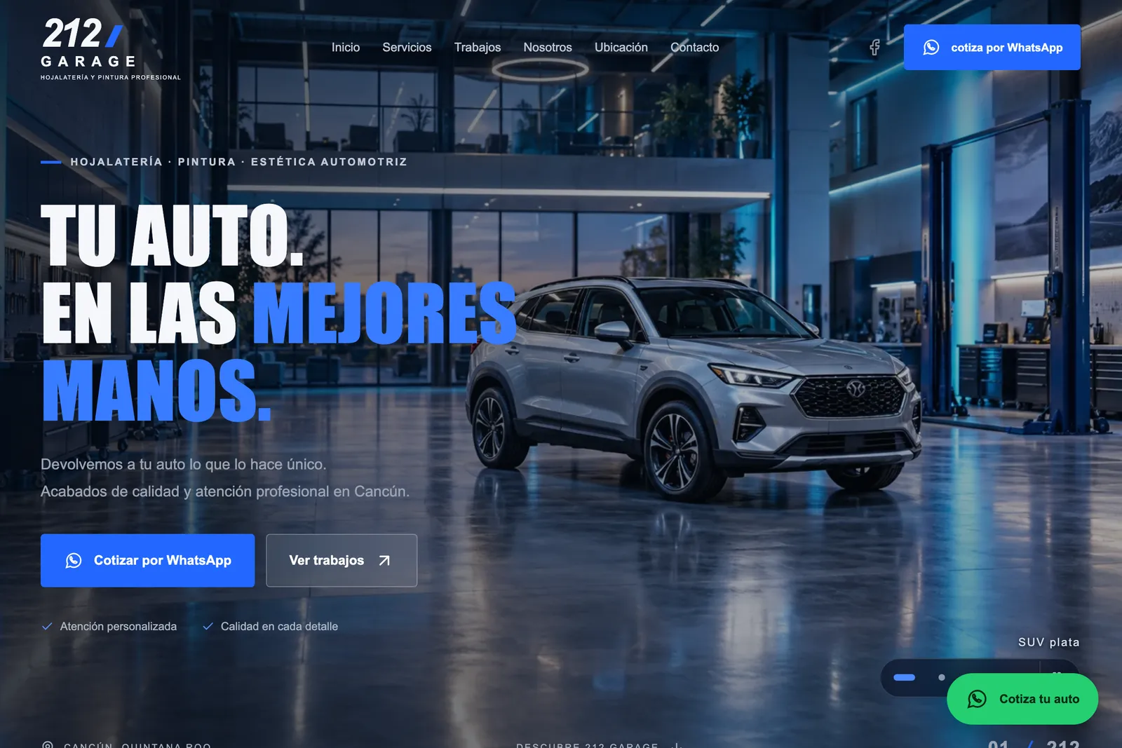 Página web de 212 Garage