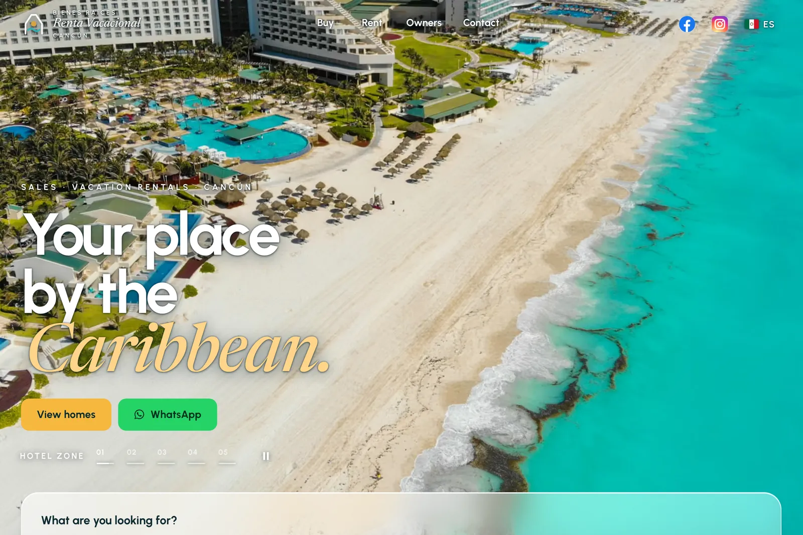 Vista de escritorio de Bienes Raíces & Renta Vacacional Cancún