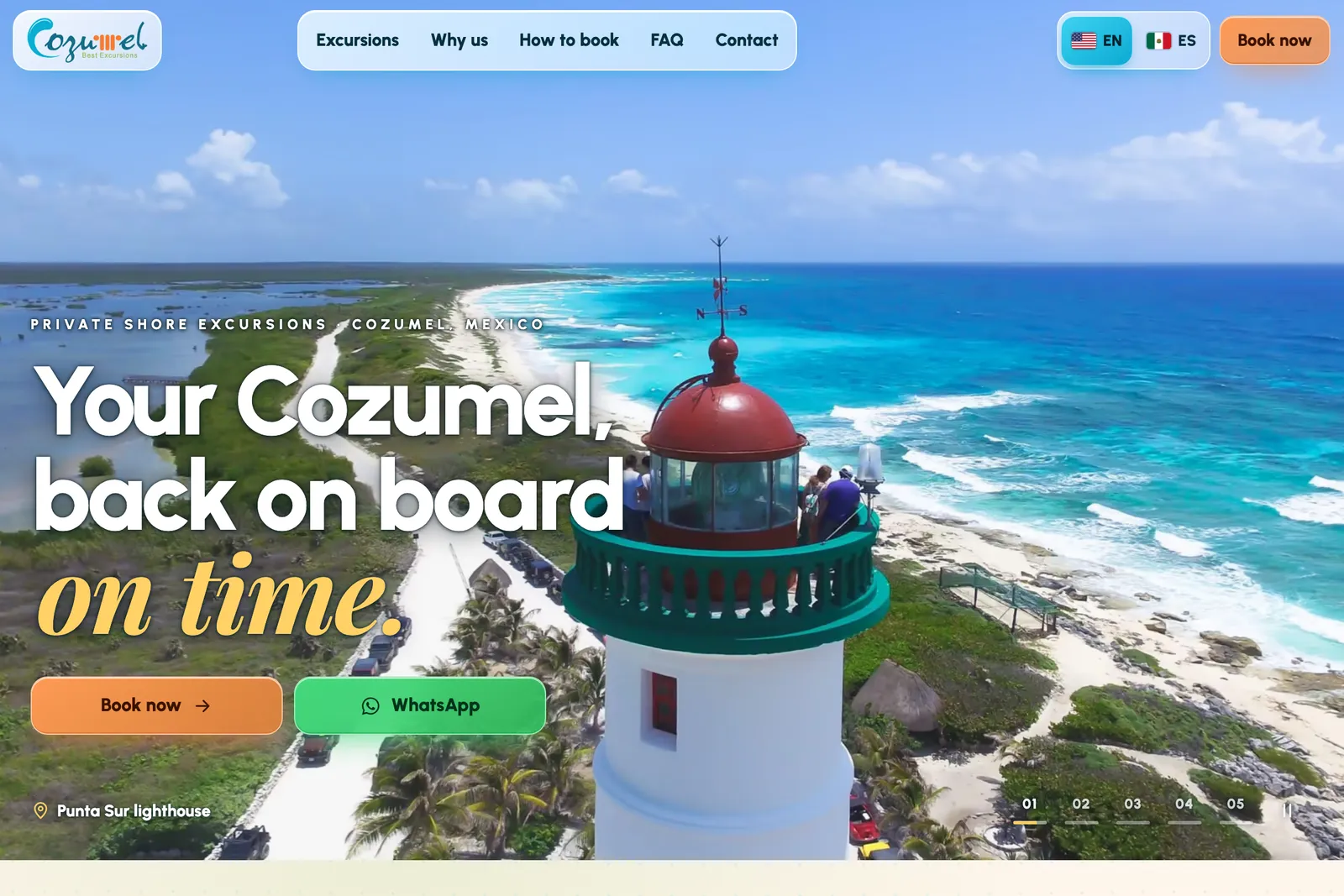 Vista de escritorio de Cozumel Best Excursions · Tours privados en Cozumel